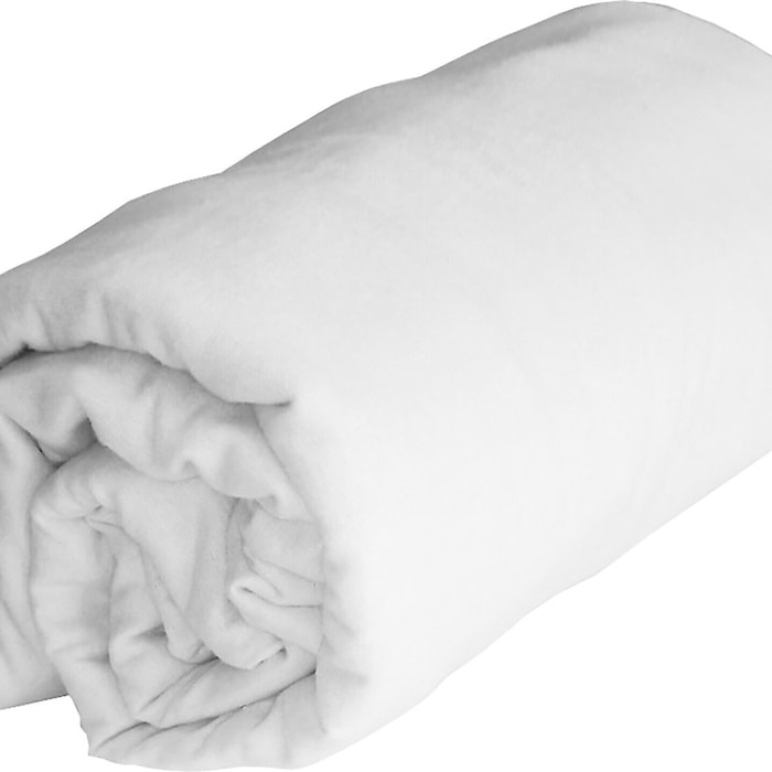 Drap housse 100% flanelle de coton 160 gr blanc