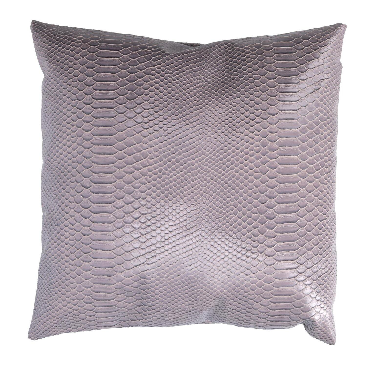 Cuscino in ecopelle grigio quadro cm38x38h38