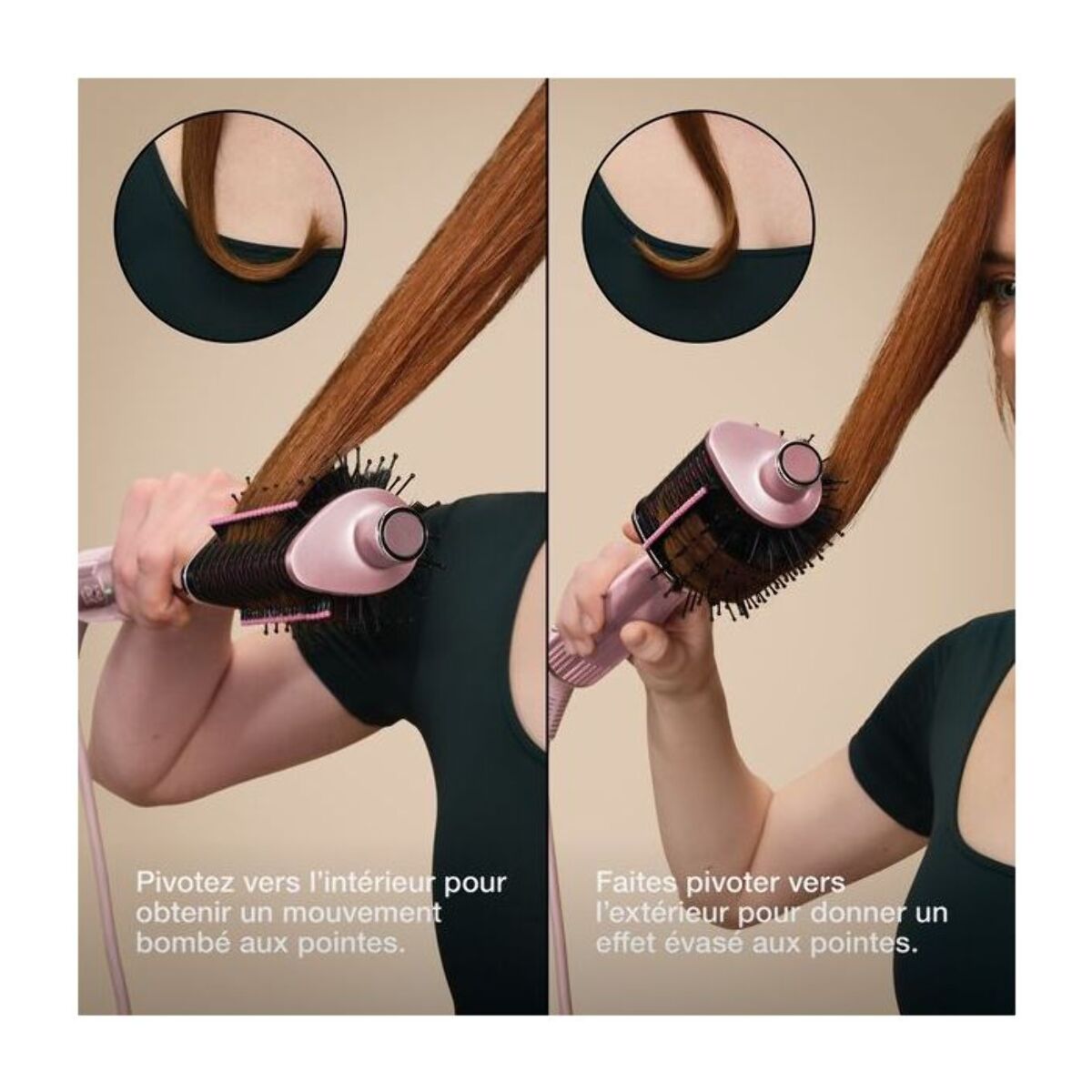 Brosse soufflante SHARK GLOSSI 2-en-1 Rose Poudré