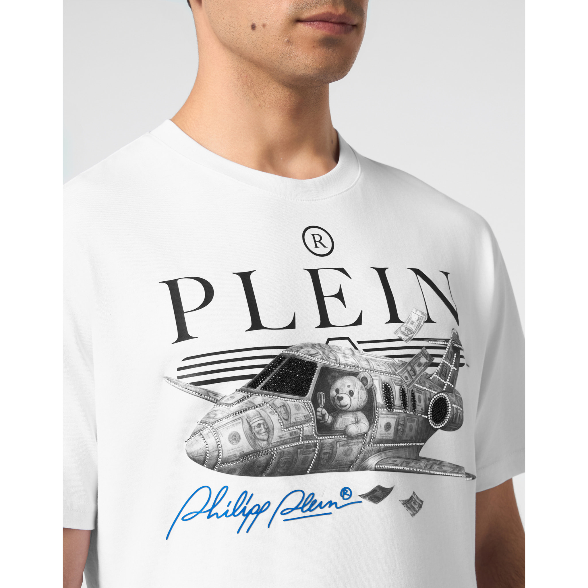 PHILIPP PLEIN Camiseta de cuello redondo y manga corta TEDDY