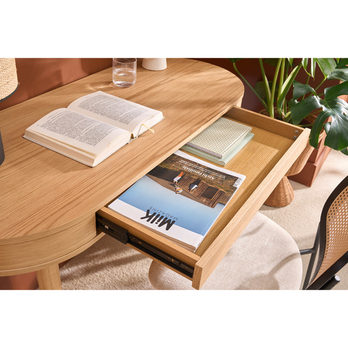 Bureau avec tiroir en bois clair L120 cm JUDITH