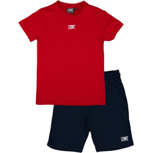 Set completo da bambino in cotone con t-shirt e pantaloncini Leone Basic