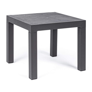 Tavolino da giardino OVIEDO con piano in ceramica e struttura in alluminio antracite, 50×50 cm
