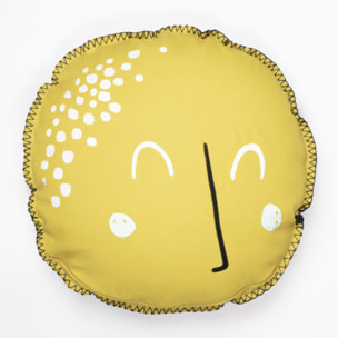 Coussin forme de lune / soleil avec housse amovible en coton - ASTRAL
