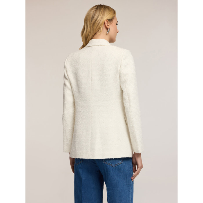 Motivi - Blazer doppiopetto in panno bouclé - Bianco