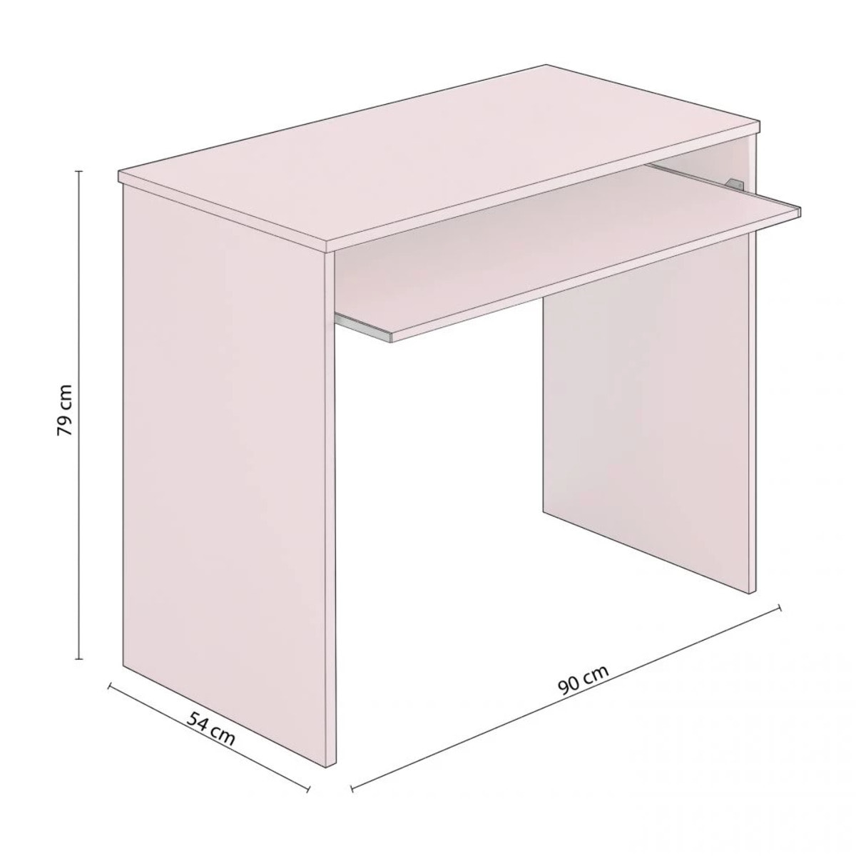 Mesa de ordenador Smile Rosa nube
