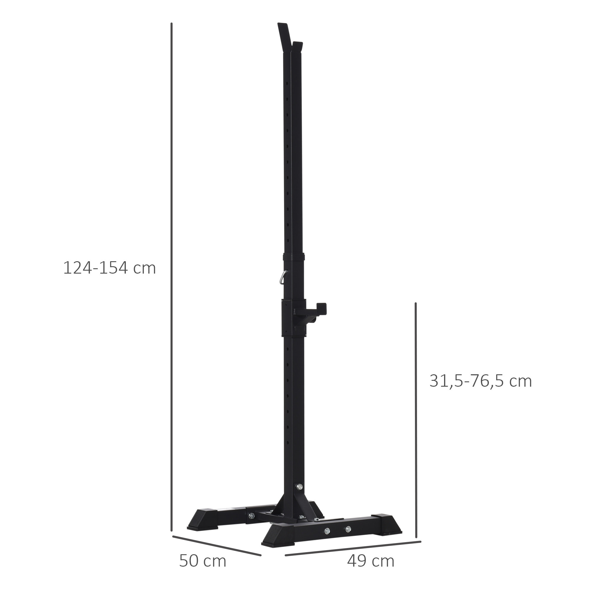 Soporte para Barras de Pesas Ajustable en Altura de 124-154 cm Carga Máx. 150 kg