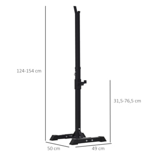 Soporte para Barras de Pesas Ajustable en Altura de 124-154 cm Carga Máx. 150 kg