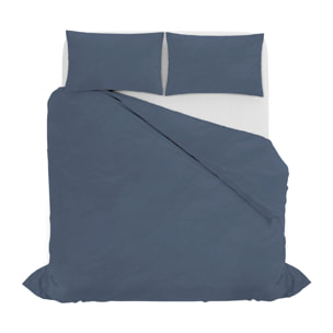 PARURE COPRIPIUMINO WATER WASHED, 100% Microfibra, No Stiro - BLU