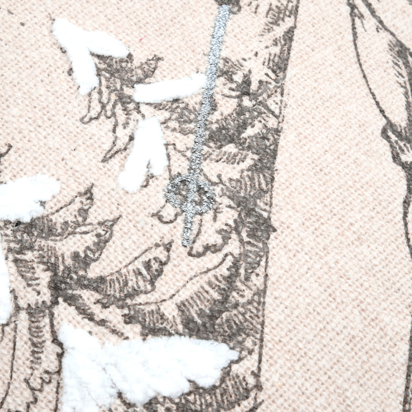 Coussin décoratif montagne ski en coton - Gris