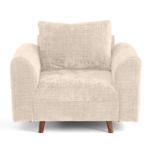 Rune - fauteuil en velours texturé - Beige