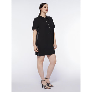 Fiorella Rubino - Vestido corto cuello polo - Negro