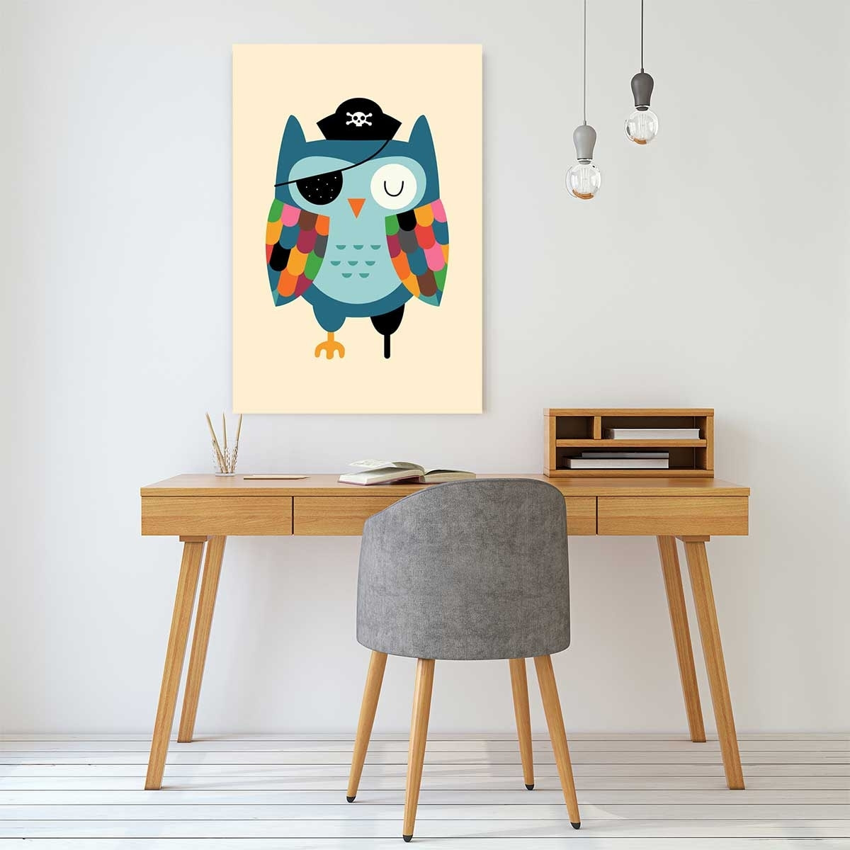 Tableau capitaine hibou Toile imprimée