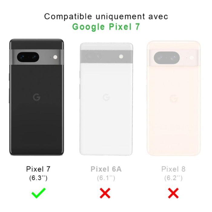 Coque Google Pixel 7 Antichoc coins renforcés Silicone + 2 Vitres en verre trempé Protection écran