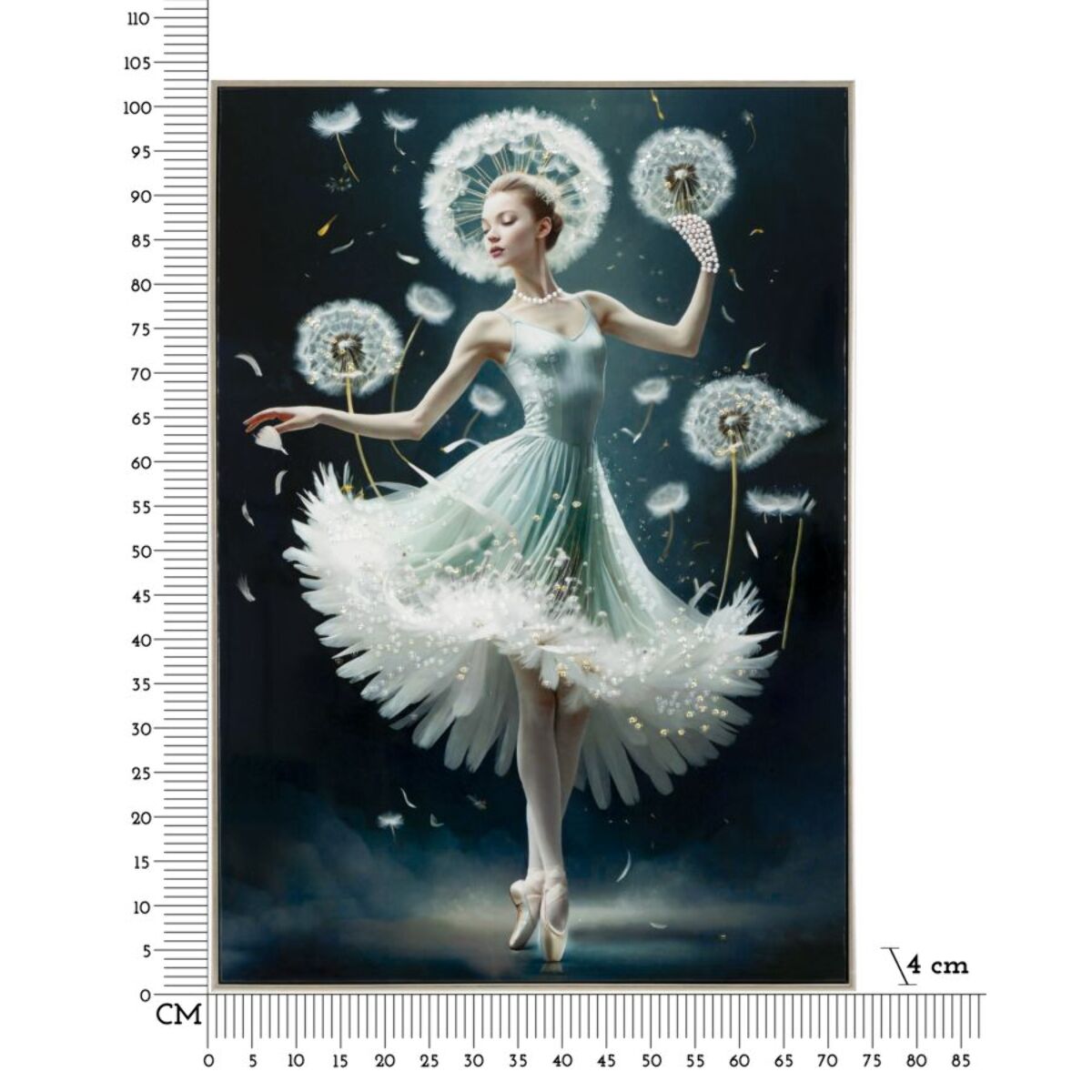 DIPINTO SU TELA LACCATO DANCING C/CORNICE -B- CM 72X4X102