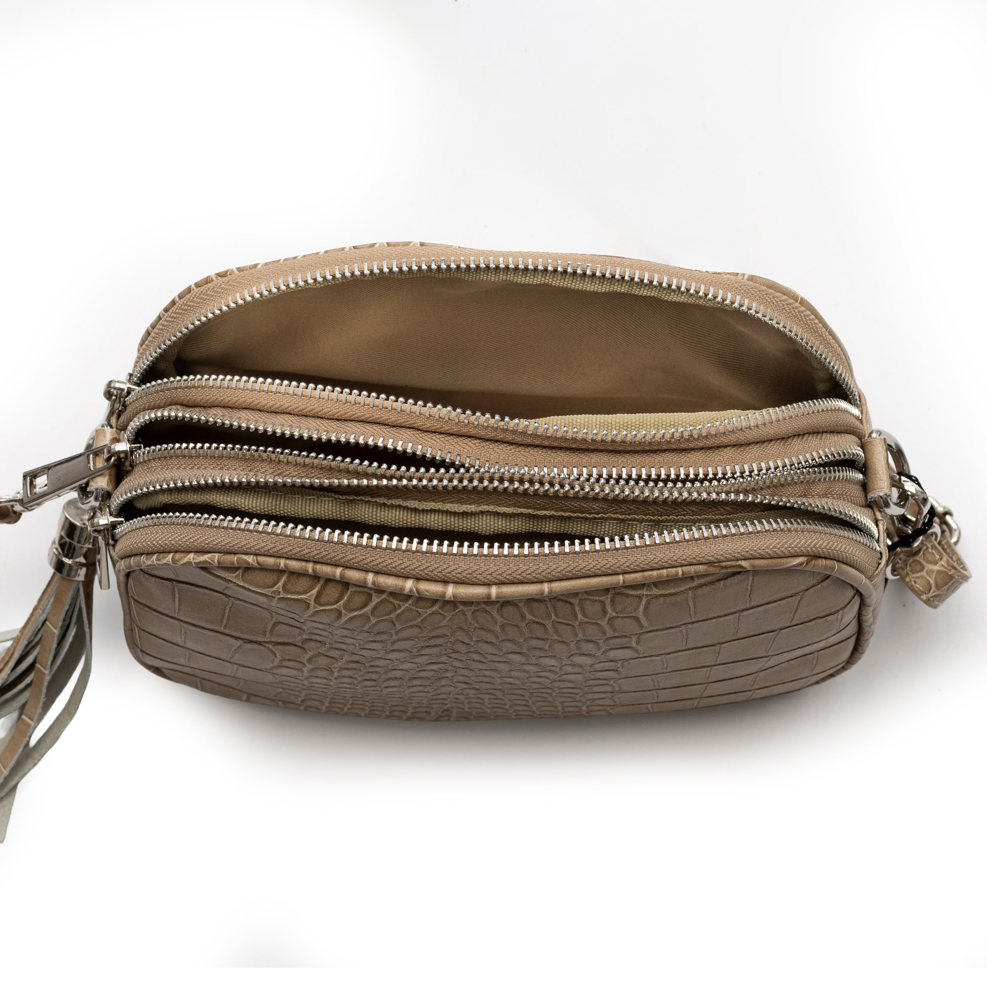 Aliminusa Bolso bandolera Mujer. Piel auténtica Crosta Grabado Cocodrilo