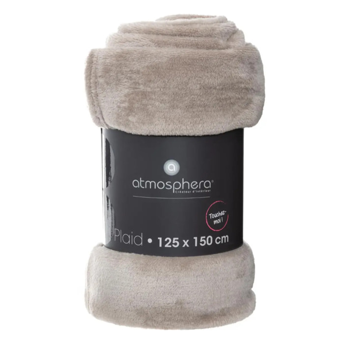 Plaid "Ollis" flanelle beige 125x150cm