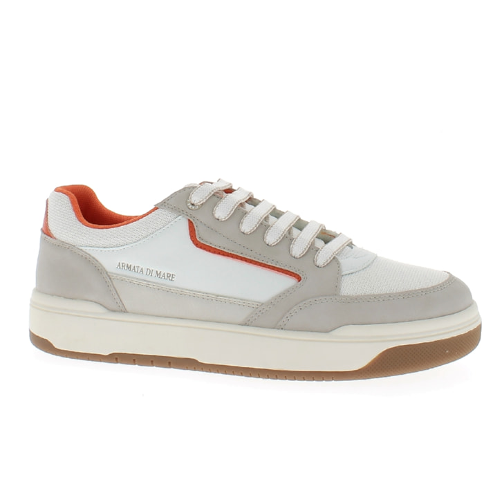 Armata di Mare Scarpe Uomo Sneakers Casual Stringate con Soletta Rimovibile in Memory Foam AMU S25D737 Off White Beige