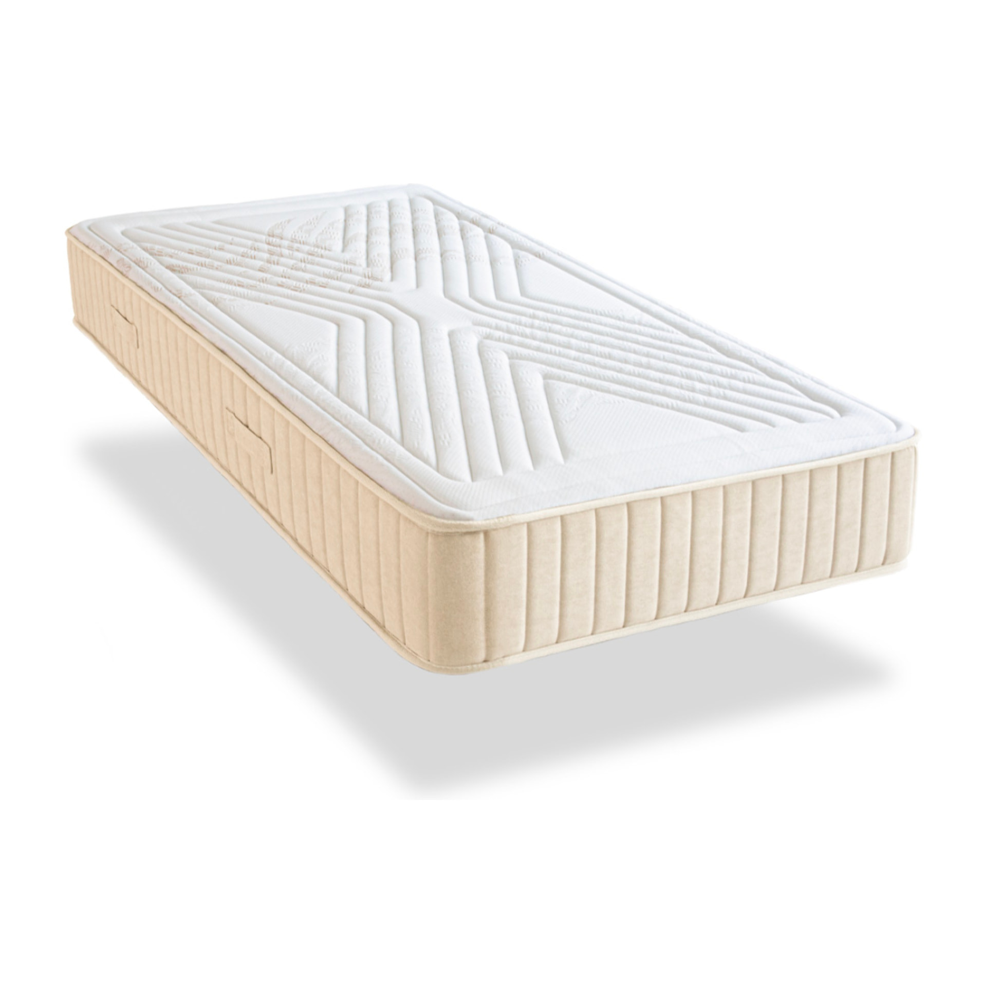 Ensemble Matelas Symphonie 2.0 & Sommier Lino, 24 cm, Mémoire de Forme Biogreen, Technologie Tri-Lattes, Soutien Ferme