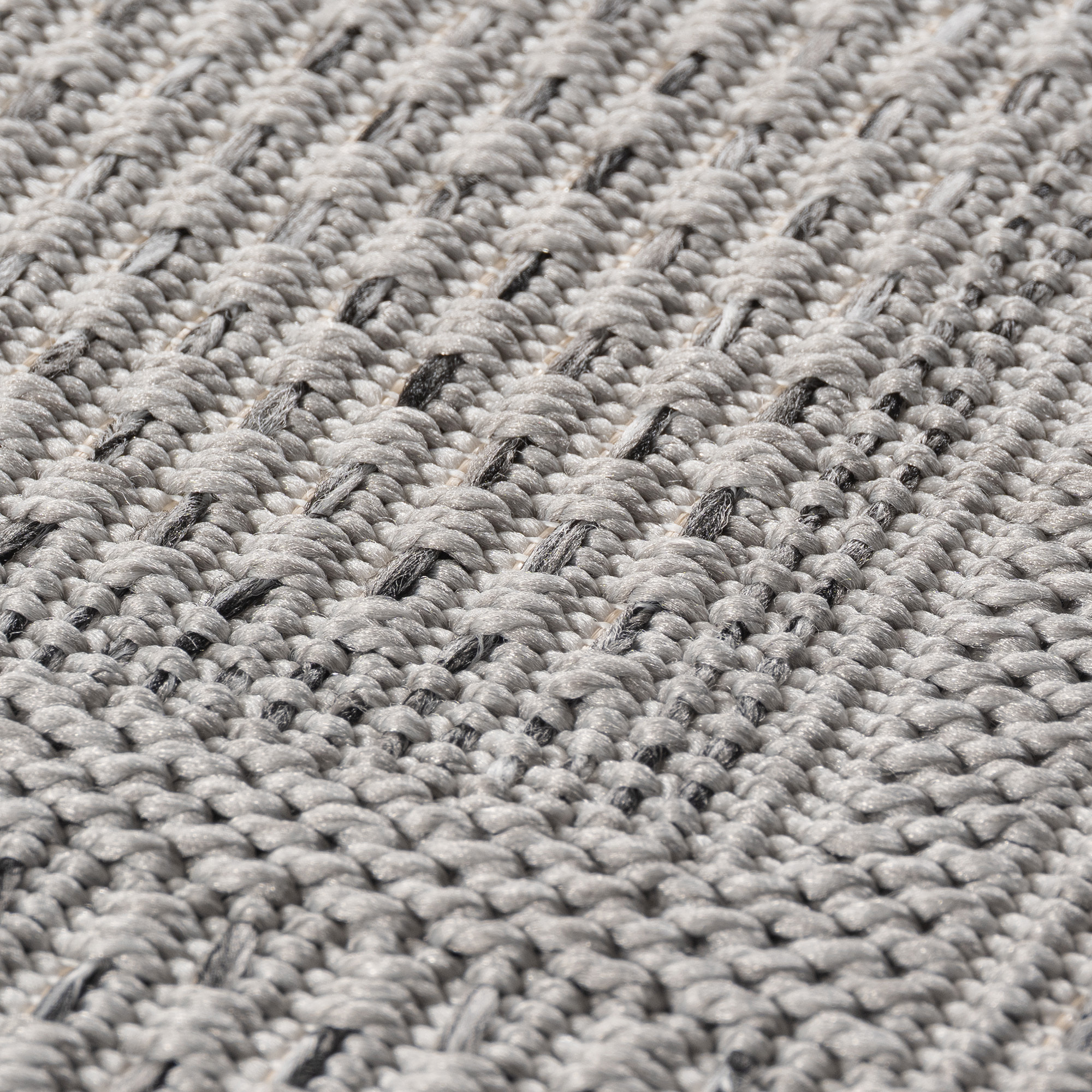 DESERT - Tapis rond intérieur/extérieur gris, design contemporain