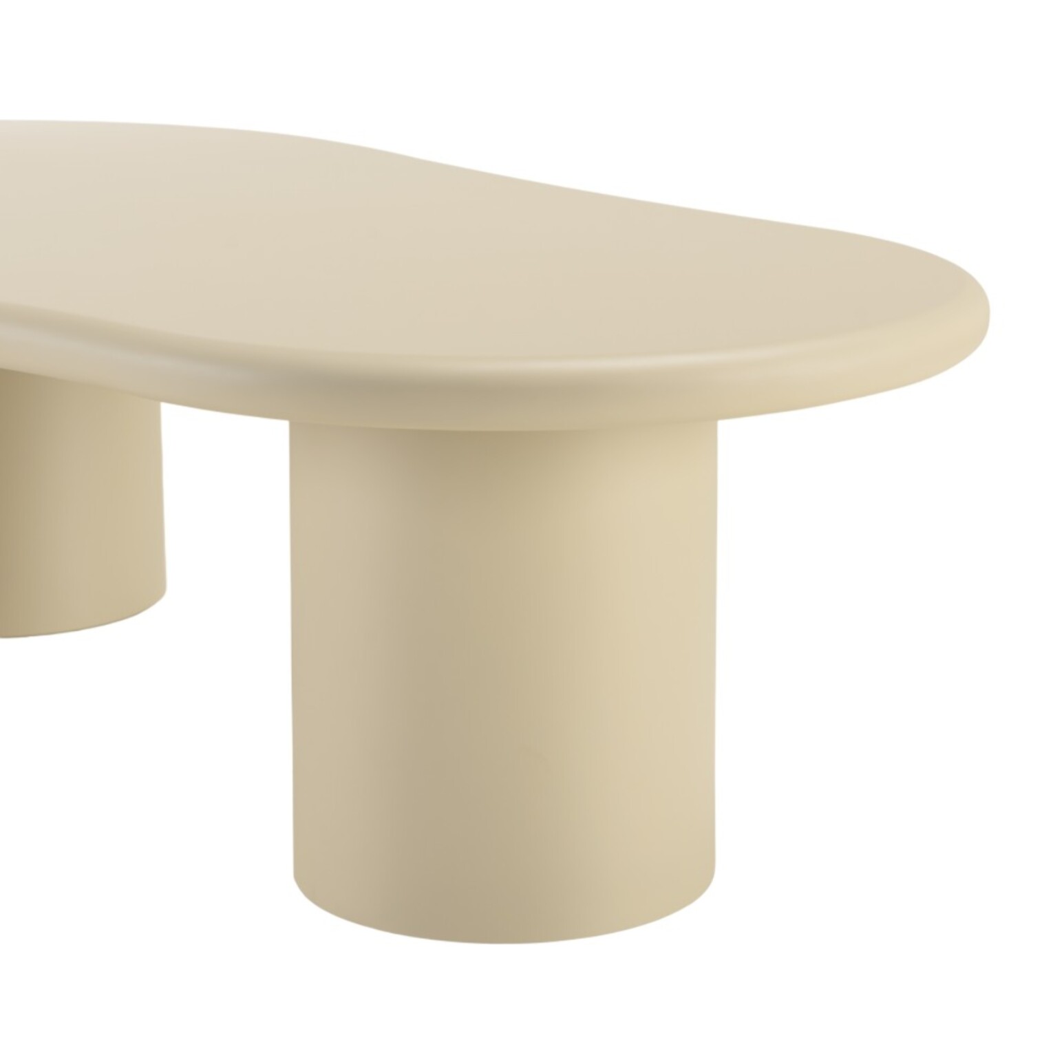 UGO - Table basse forme organique couleur beige effet béton