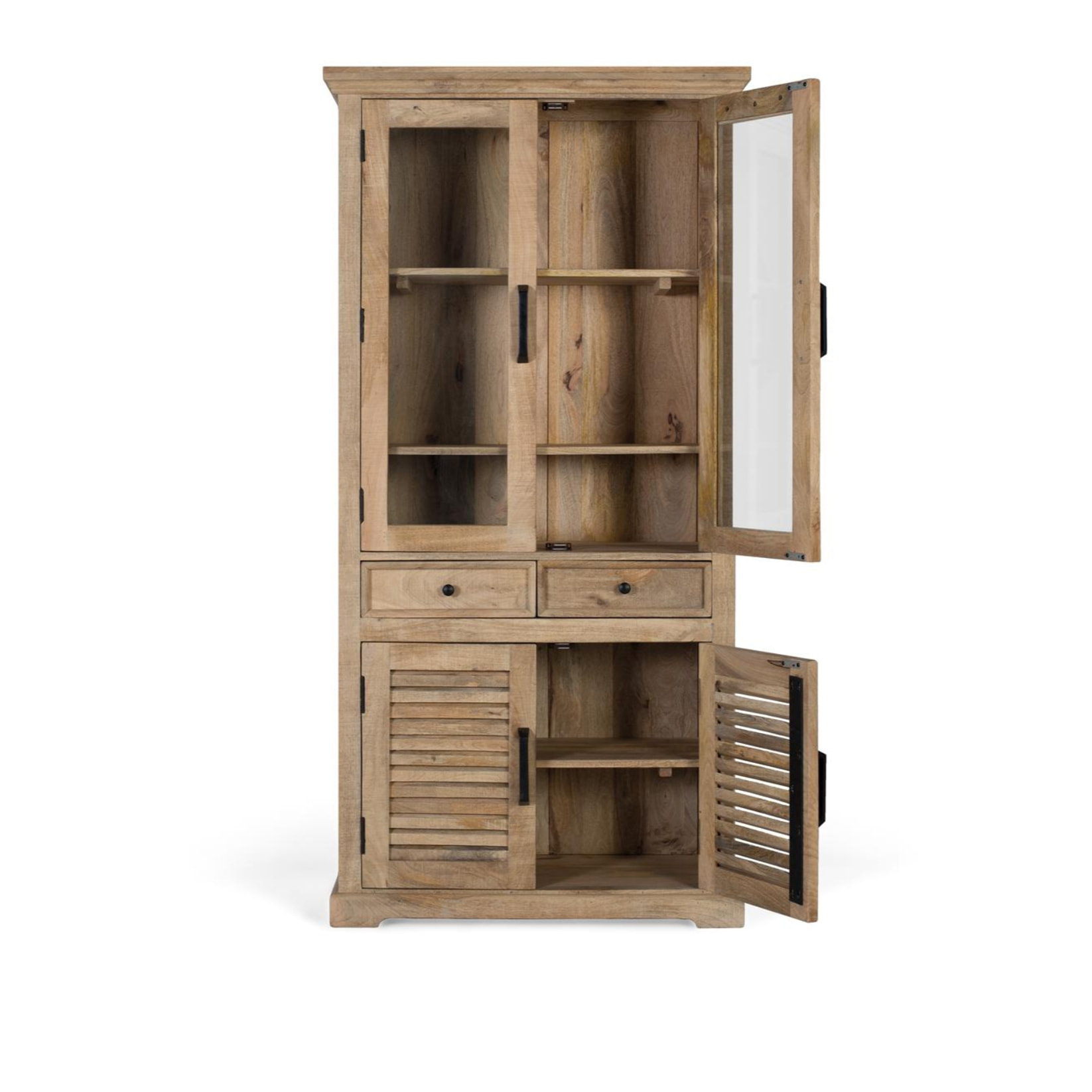 Vitrina de Madera de Mango 90 Cm Estilo Rústico Contemporáneo