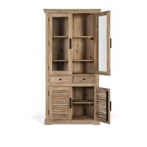 Vitrina de Madera de Mango 90 Cm Estilo Rústico Contemporáneo