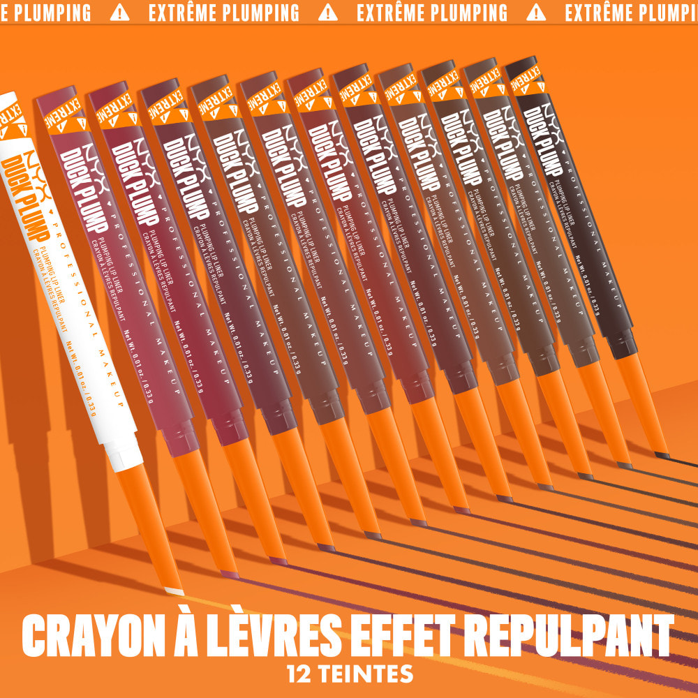 NYX Professional Makeup Duck Plump Plumping Lip Liner, crayon à lèvres, jusqu'à 10h de tenue, fini mat, Double Dose