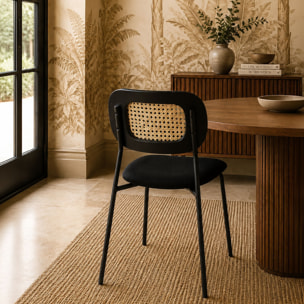 Lot de 2 chaises en bois et velours et pieds en métal NOSARA