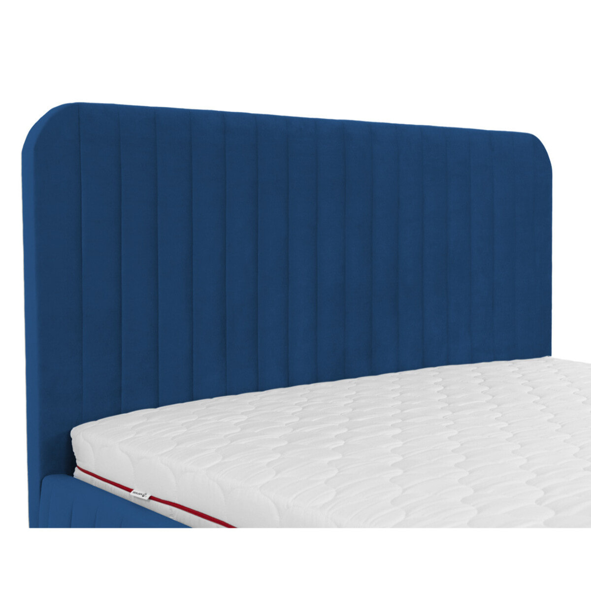 Stuart - lit coffre - 160x200 cm - sommier inclus - en velours - Bleu marine