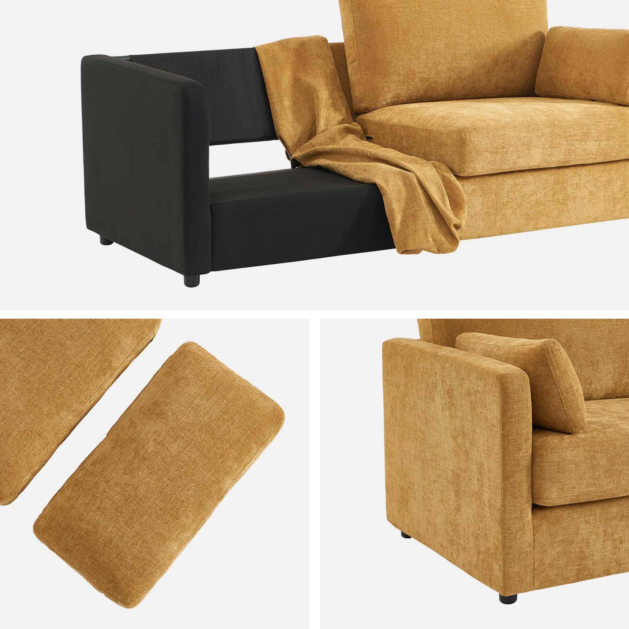 Canapé 2 places déhoussable tissu ocre L 198 x P 88 x H 85cm - Neo