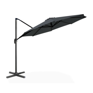 Parasol Sombra 360° rond avec housse de protection - Gris