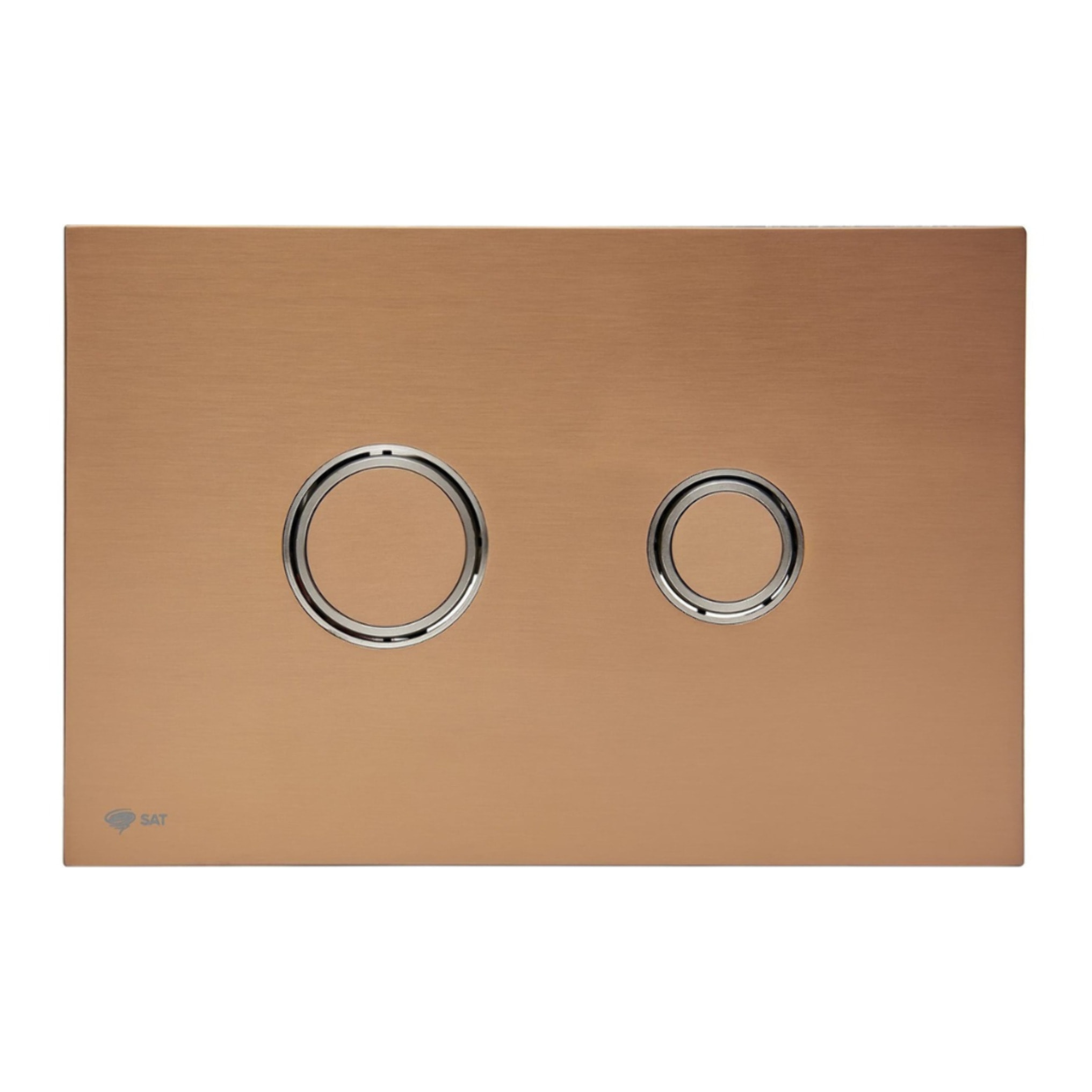 Plaque de commande double touche en acier inoxydable, traitement PVD, or rose mat (SATATBRG)