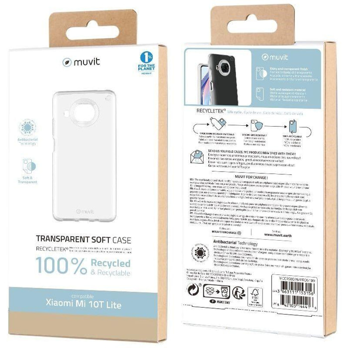 Coque MUVIT Xiaomi Mi 10T Lite Souple transparent