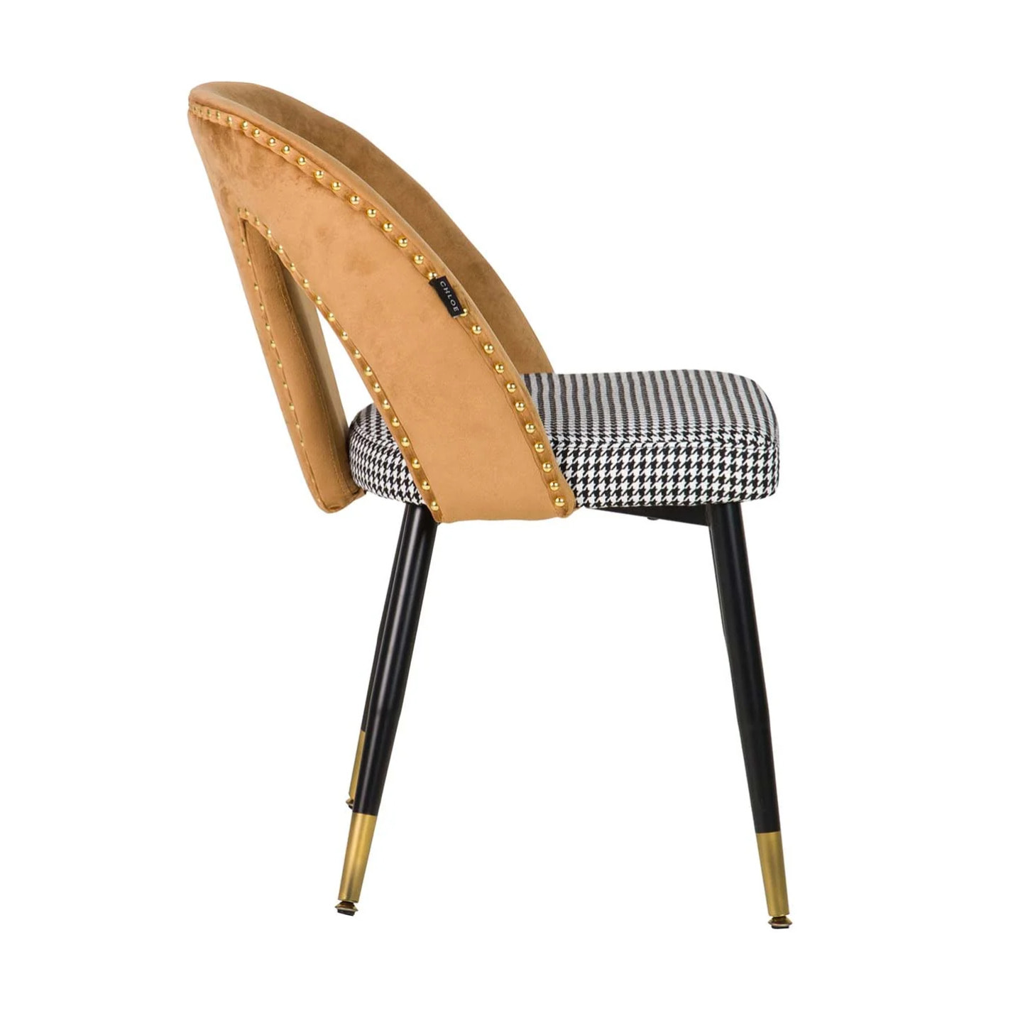 Silla Tachuelas Velvet Amarillo Stowe 49x54x82 Cm