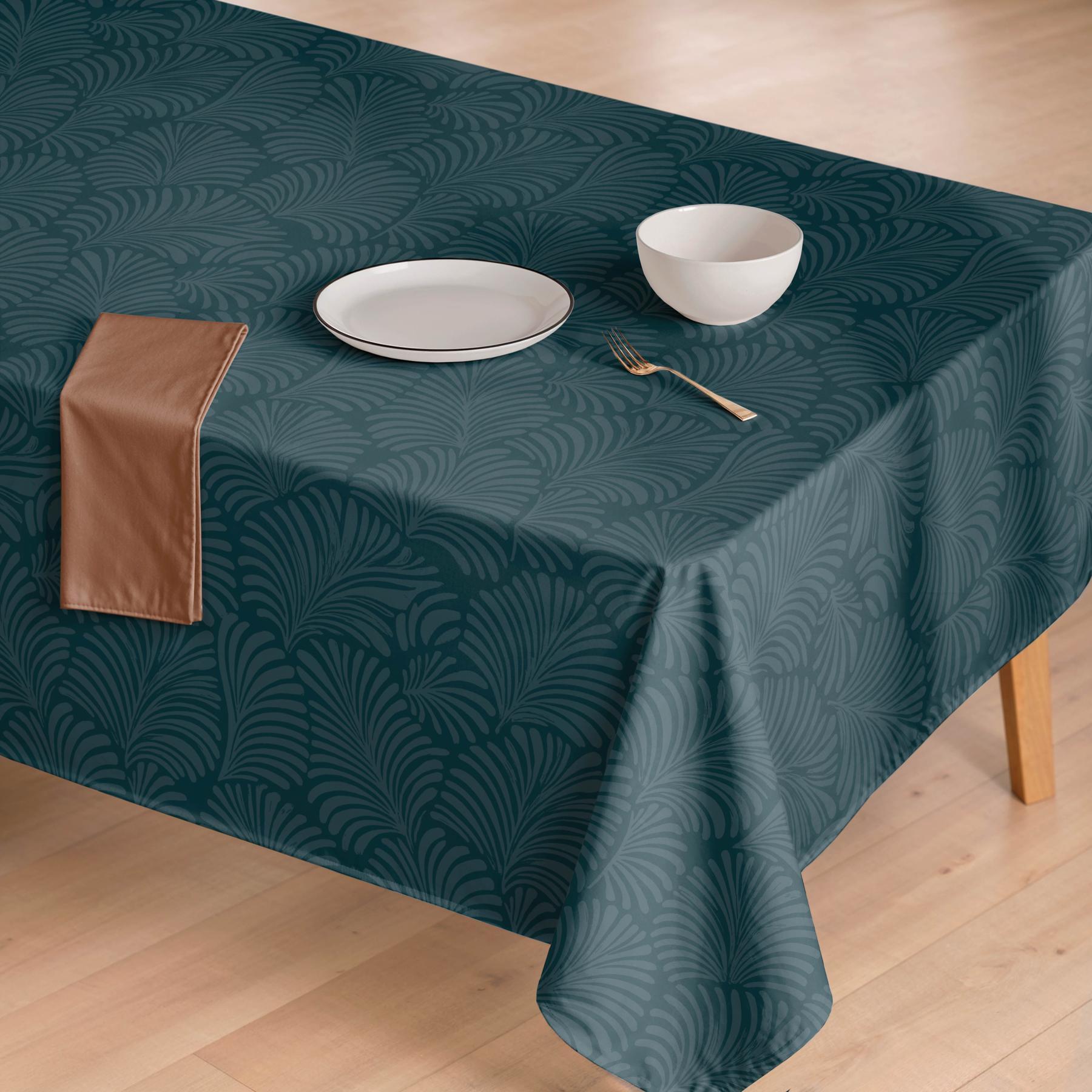 Nappe anti-taches IZMIR PÉTROLE - en 100 % coton