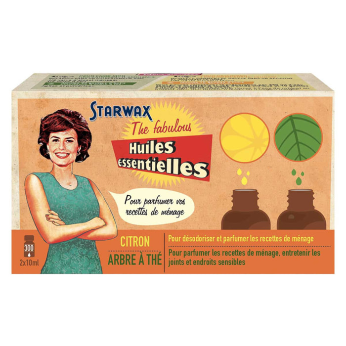 Pack de 2 - Starwax Fabulous - Coffret De 2 Huiles Essentielles Citron& Tea Tree