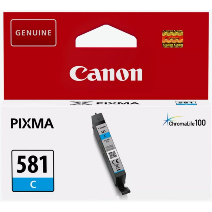 Cartouche d'encre CANON Originale CLI-581 XL Cyan Haute Capacité - 2052C001