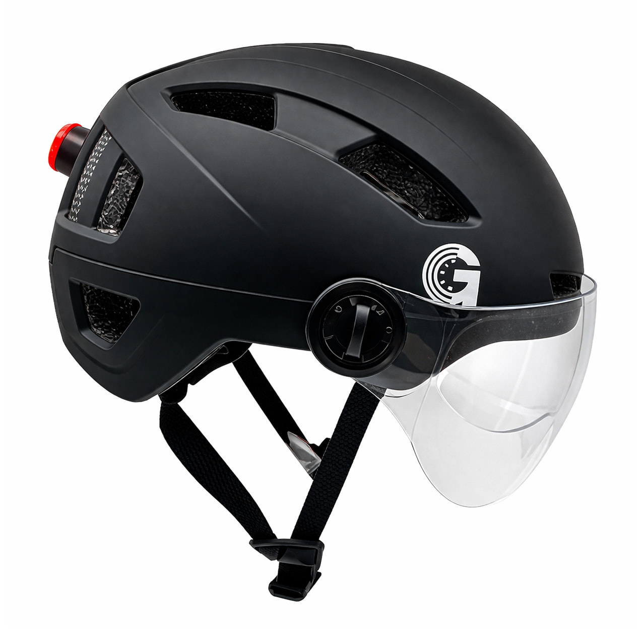 Casque avec éclairage LED et visière – Taille M – Protection renforcée