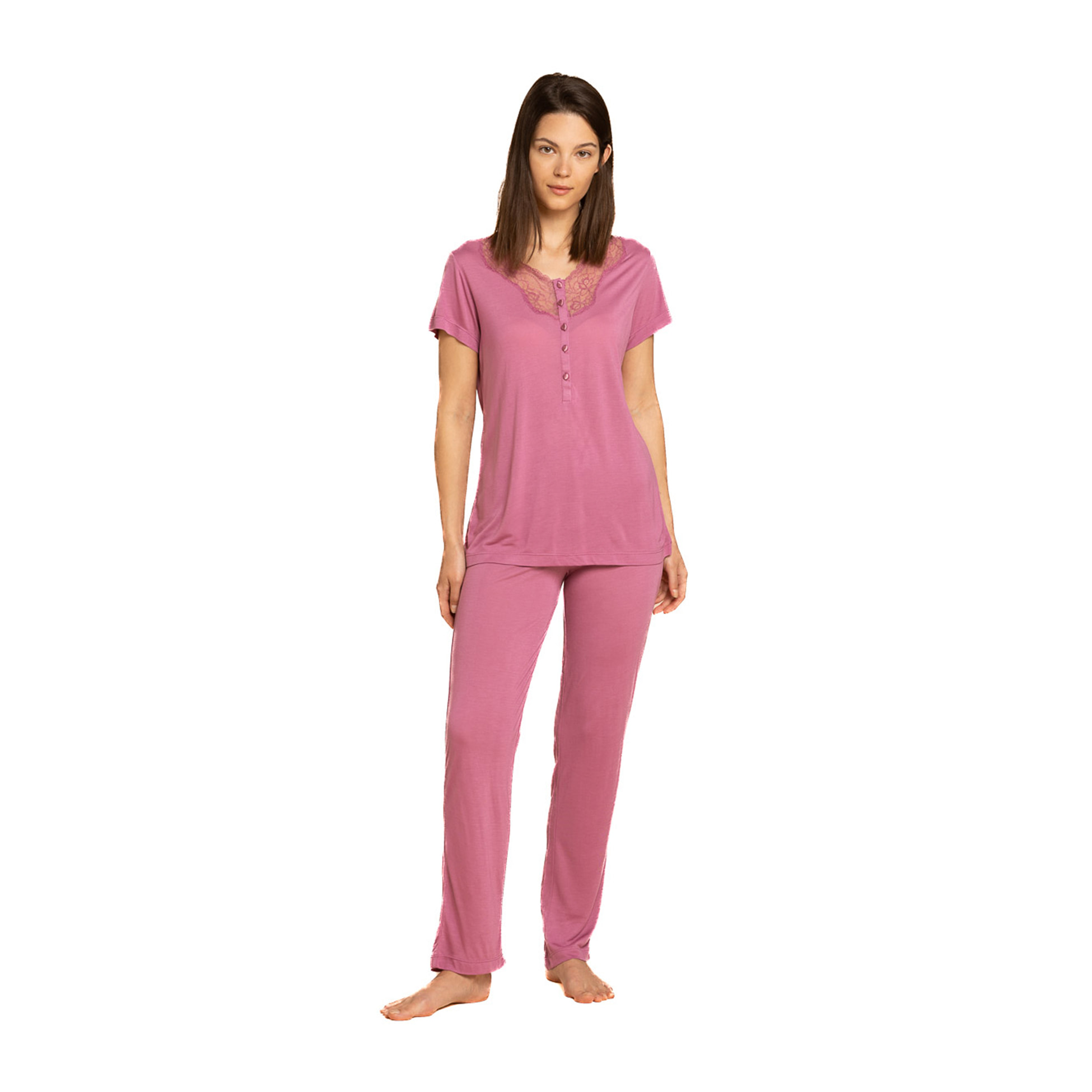 Pigiama donna top manica corta e pantalone lungo modal dorina Noidinotte