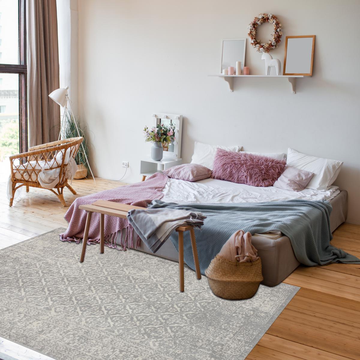 Tapis salon et chambre tissé motif ethnique PUKU