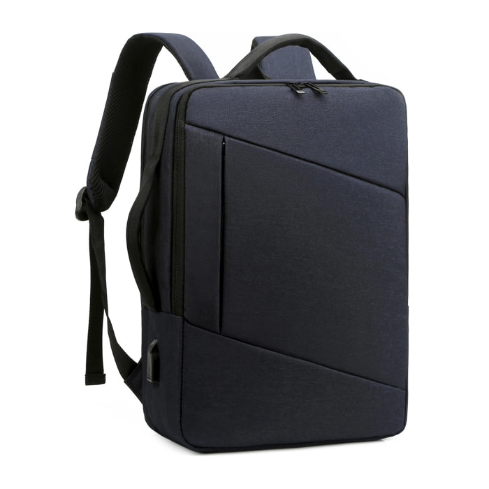 DAM Mochila para Laptop con interfaz de carga USB. 30x13x42 Cm. Color: Azul Marino