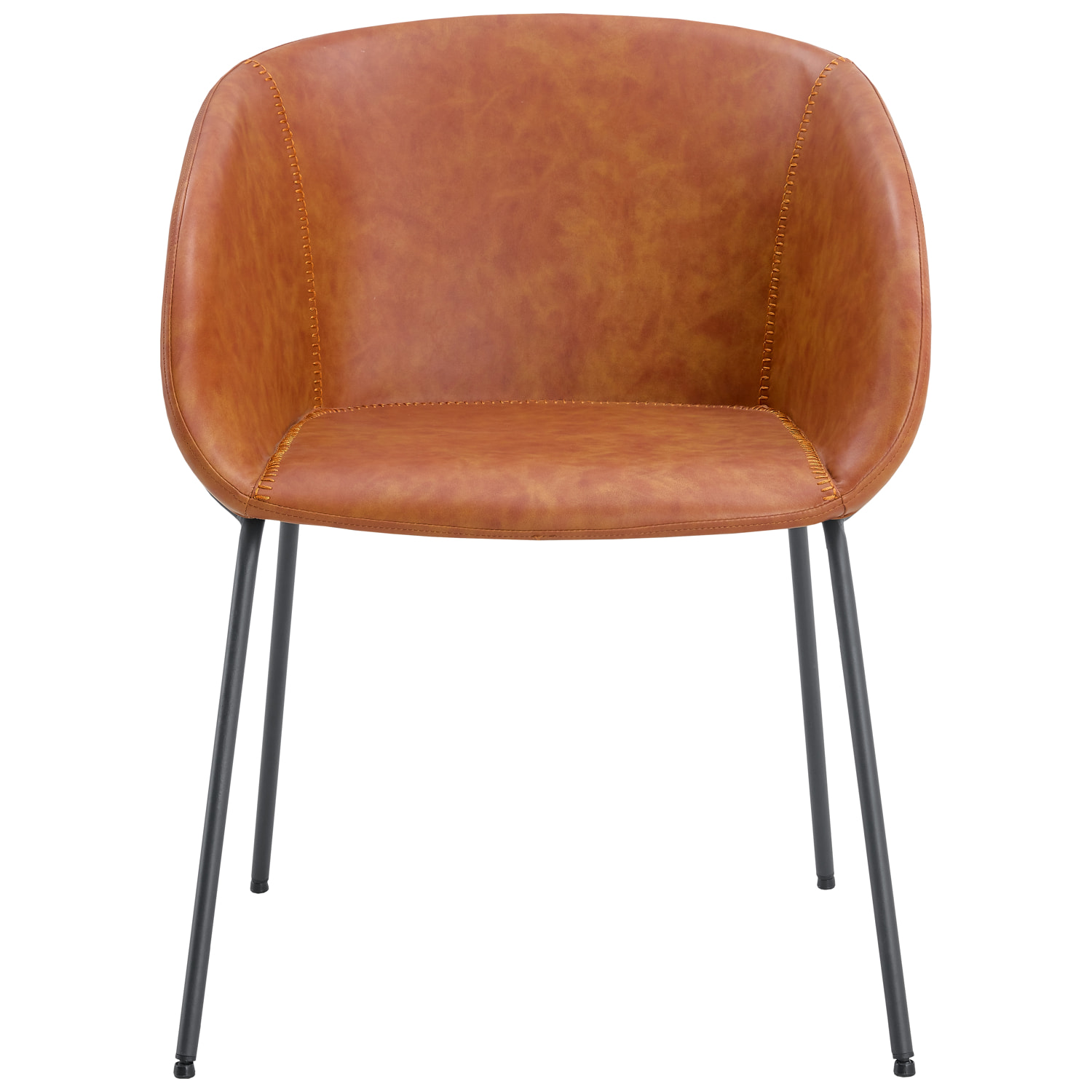 Lot de 2 chaises en simili cognac ANDRÉ