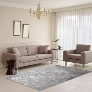 Tapis Imit Fourrure Imp Argente Gris 120x170cm