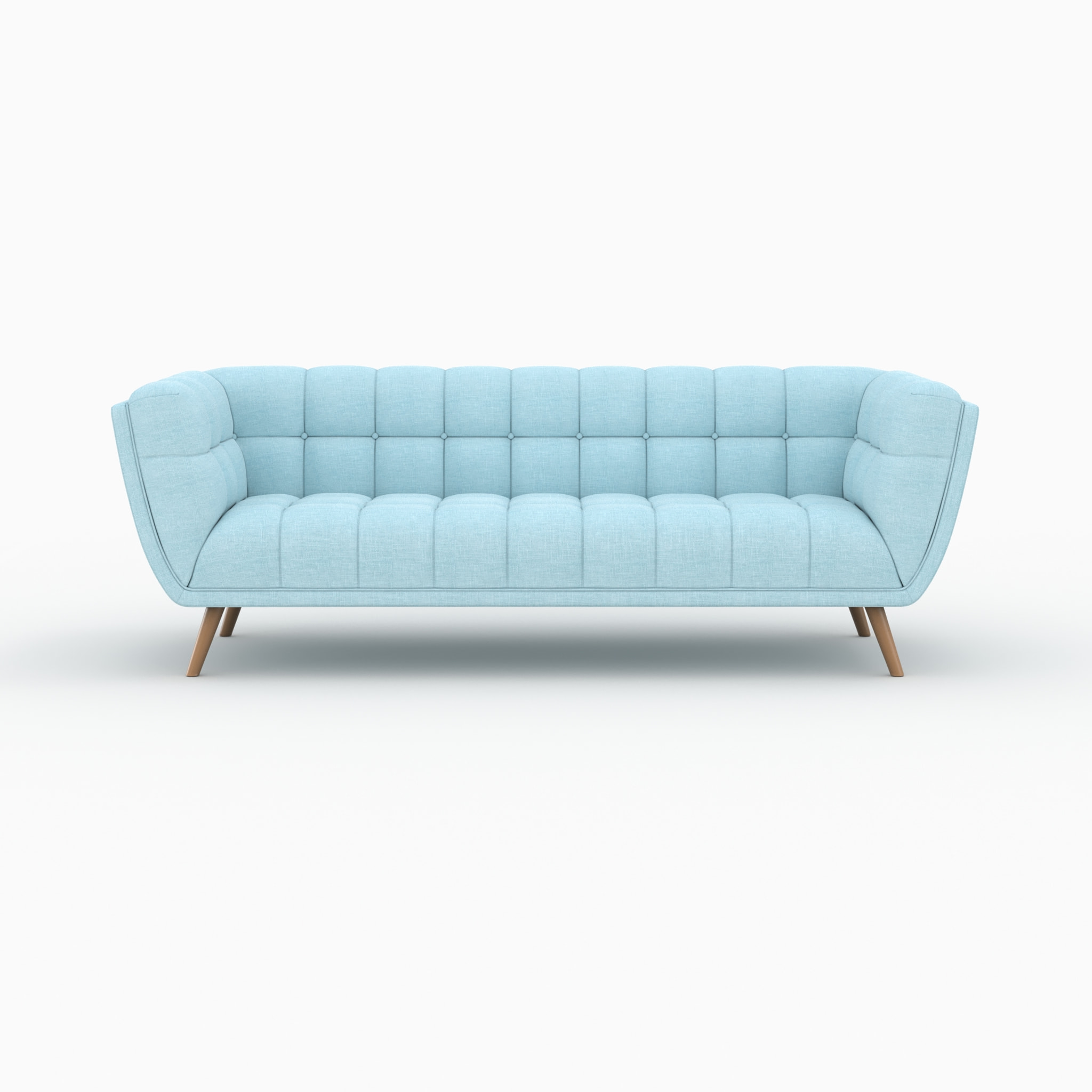 Ensemble canapé et fauteuil en tissu bleu clair 4 places - Carmen