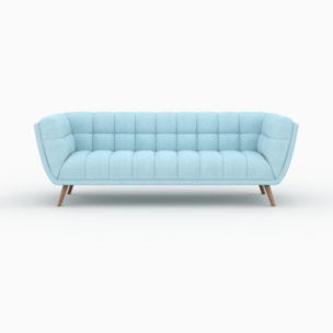 Ensemble canapé et fauteuil en tissu bleu clair 4 places - Carmen