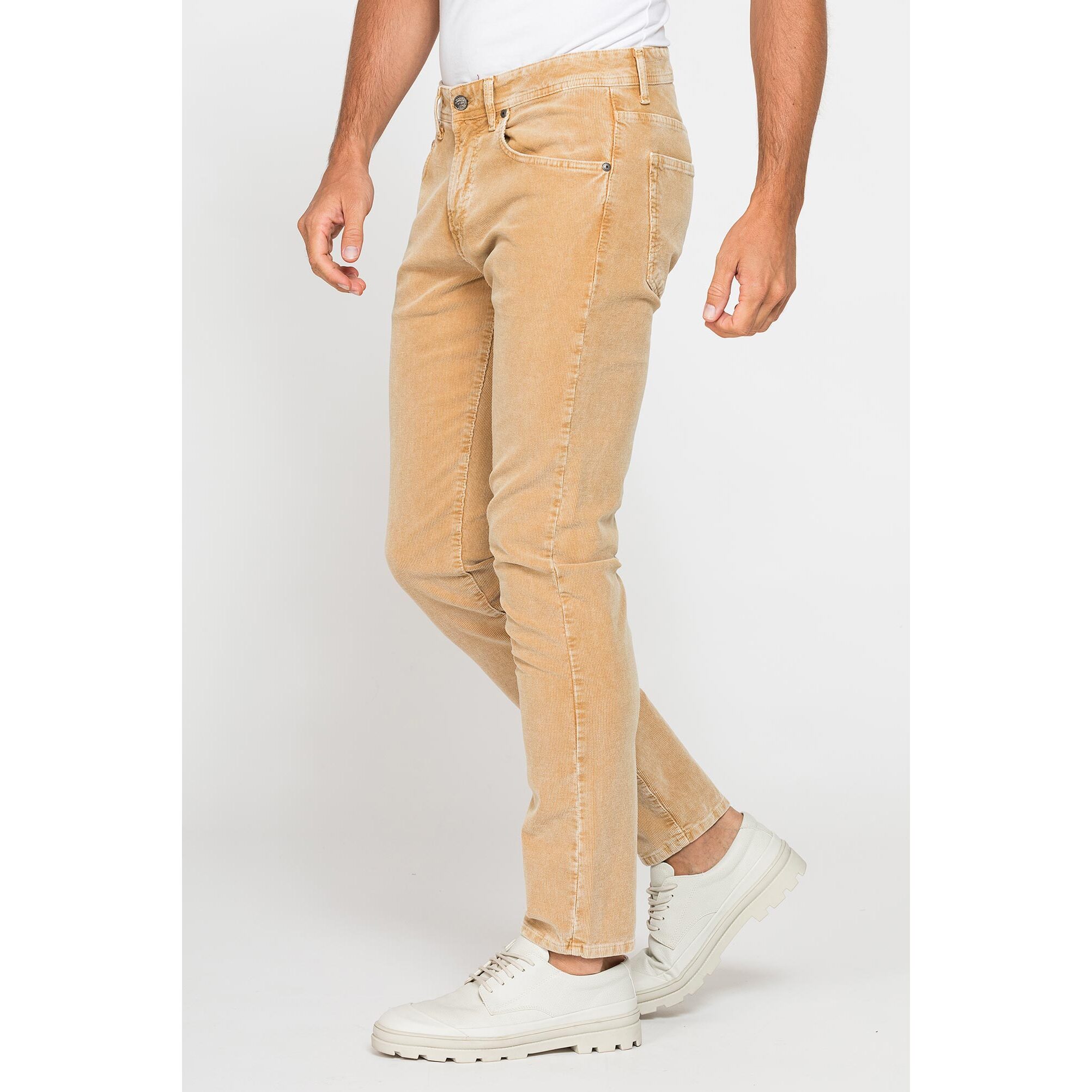 PANTALONE SLIM FIT IN VELLUTO STRETCH TINTURA ACID WASH