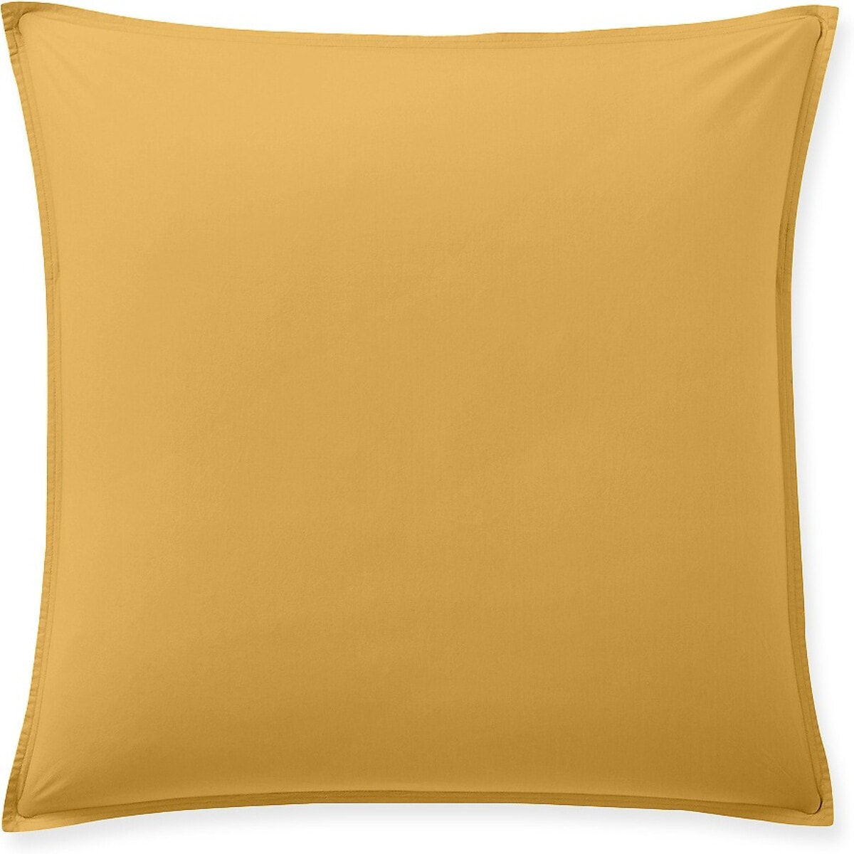 Paire de Taies d'oreiller percale de coton jaune moutarde