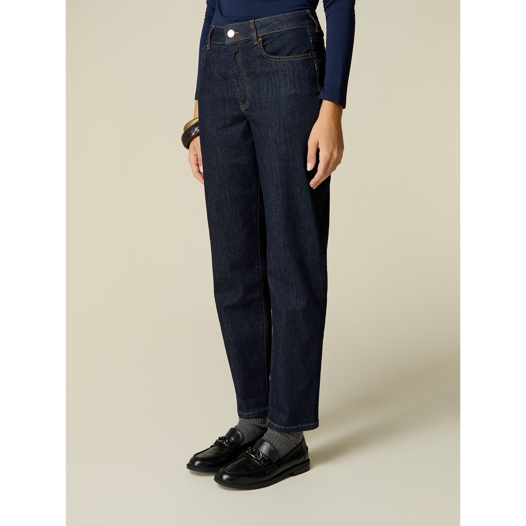 Oltre - Jeans regular in denim rinse - Blu