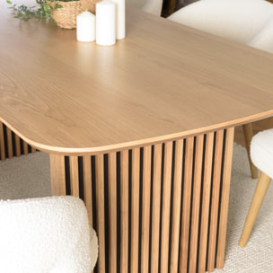 SYA - Table à manger rectangulaire L200 décor et chêne naturel